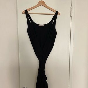 The Japanese GoWeave Tank Wrap Dress in black